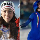 Vittozzi e Ghiotto portabandiera Italia a cerimonia chiusura Milano-Cortina Vittozzi e Ghiotto portabandiera Italia a cerimonia chiusura Milano-Cortina