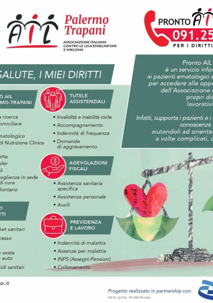 Al via “Pronto AIL Palermo e Trapani” per i pazienti ematologici