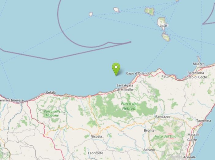 Scossa di terremoto di magnitudo 3.3 in mare al largo costa messinese Scossa di terremoto di magnitudo 3.3 in mare al largo costa messinese
