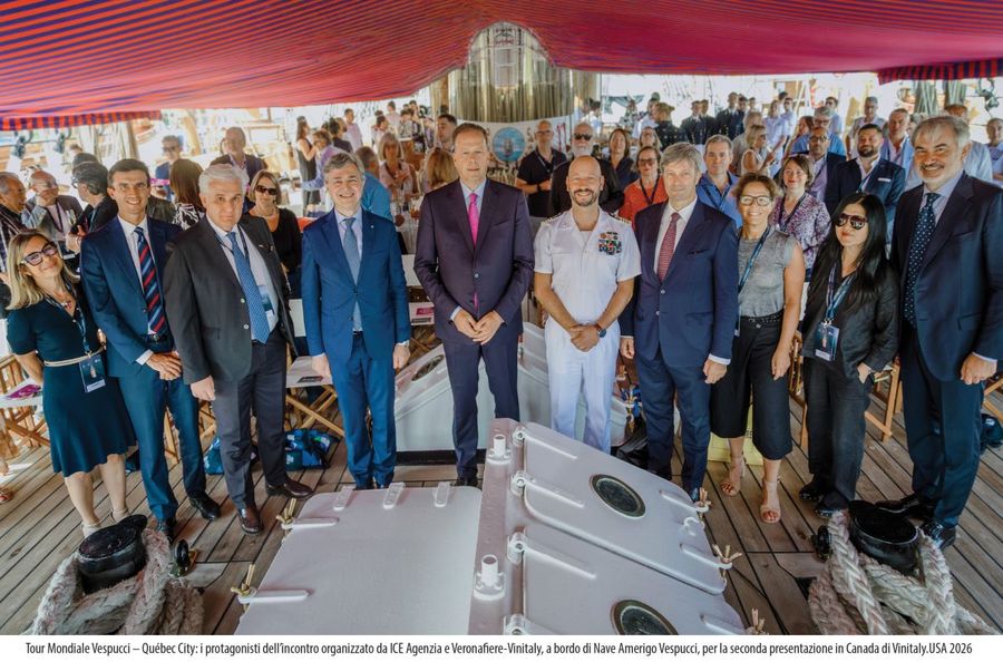 Vinitaly.Usa si presenta a bordo della nave Vespucci nella tappa di Quebec City Vinitaly.Usa si presenta a bordo della nave Vespucci nella tappa di Quebec City