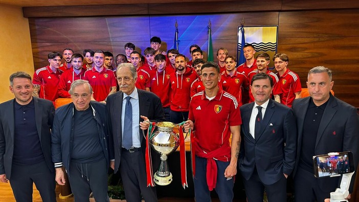 Il Potenza Calcio ricevuto da Bardi dopo la storica Coppa Italia: "Un collante per l'intera Basilicata"