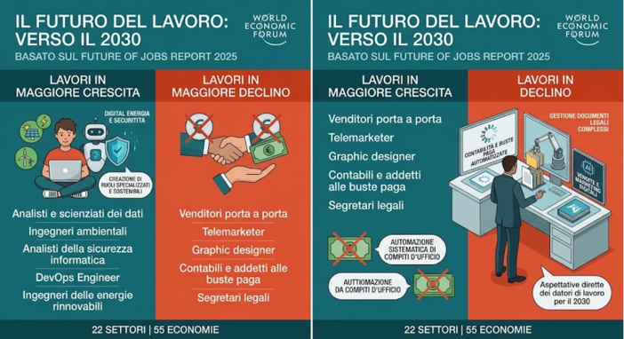 World Economic Forum: quali sono i lavori che scompariranno e i più richiesti nel futuro World Economic Forum: quali sono i lavori che scompariranno e i più richiesti nel futuro