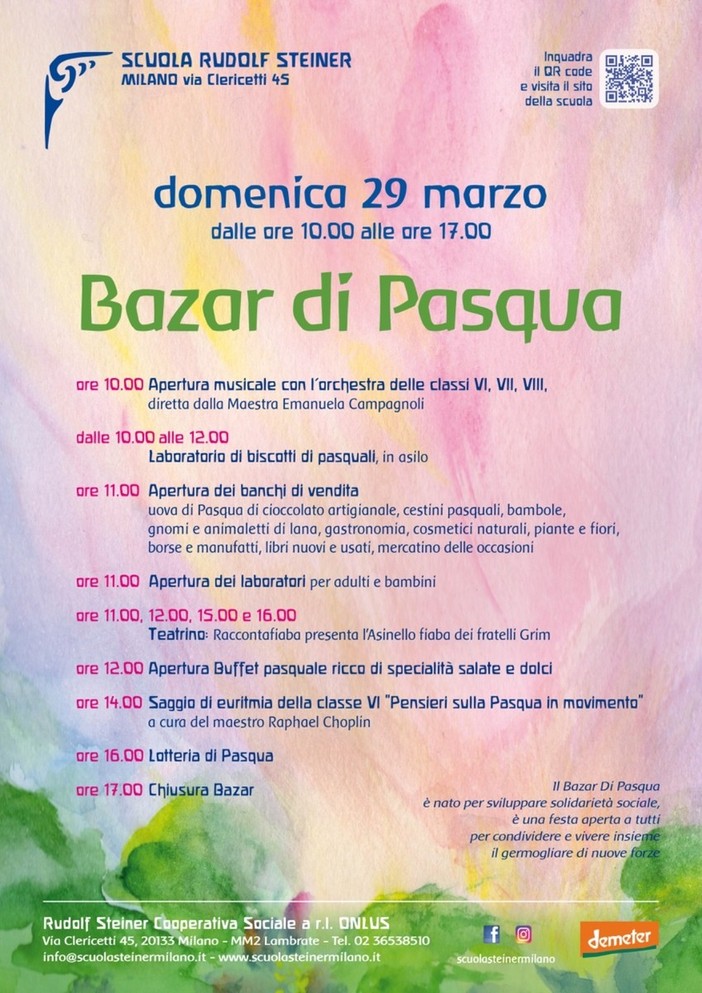 La magia della Pasqua prende vita: ritorna il Bazar della Scuola Rudolf Steiner