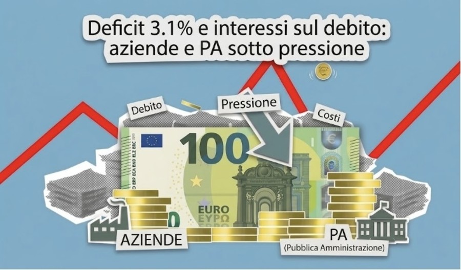 Deficit 3.1% e interessi sul debito: aziende e PA sotto pressione