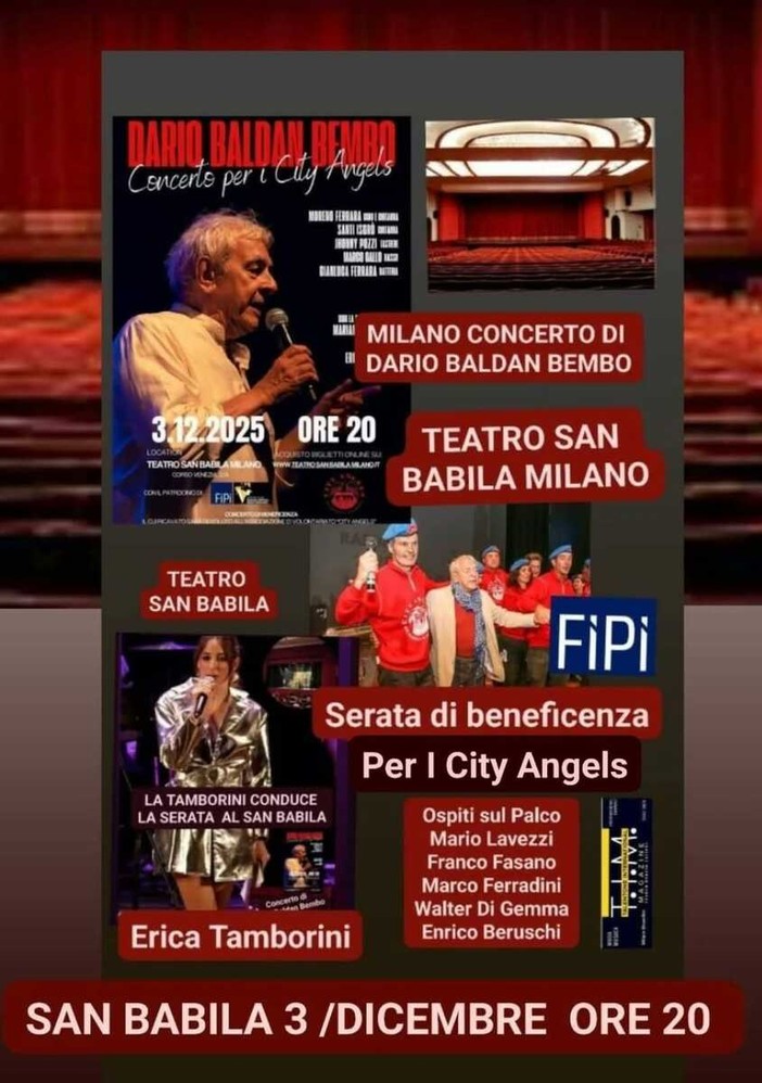 Dario Baldan Bembo in concerto per i City Angels: musica, memoria e solidarietà