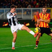 La Juve fermata sull’1-1 a Lecce, Rebic risponde a Cambiaso